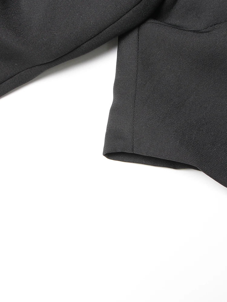 TWOTWINSTYLE Slimming Solid Blazers For Women Lapel Long Sleeve Patchwork Diamond Temperament Blazer Female Fashion Clothing New