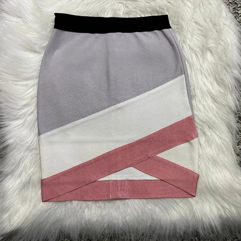 Ladies Rayon Black Thick Rayon Pencil Bandage Skirt Cute Mini Skirt