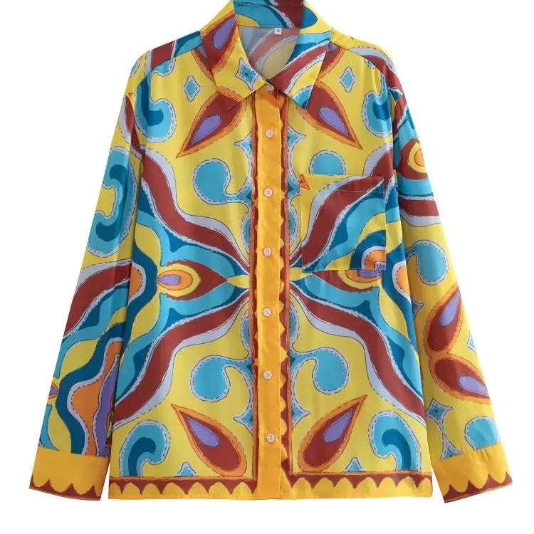 BlingBlingee Summer Printed Women Wide Pants Satin Suits Traf Asymmetric Sleeveless Strapless Crop Top Female Sets Y2K Only Top 3