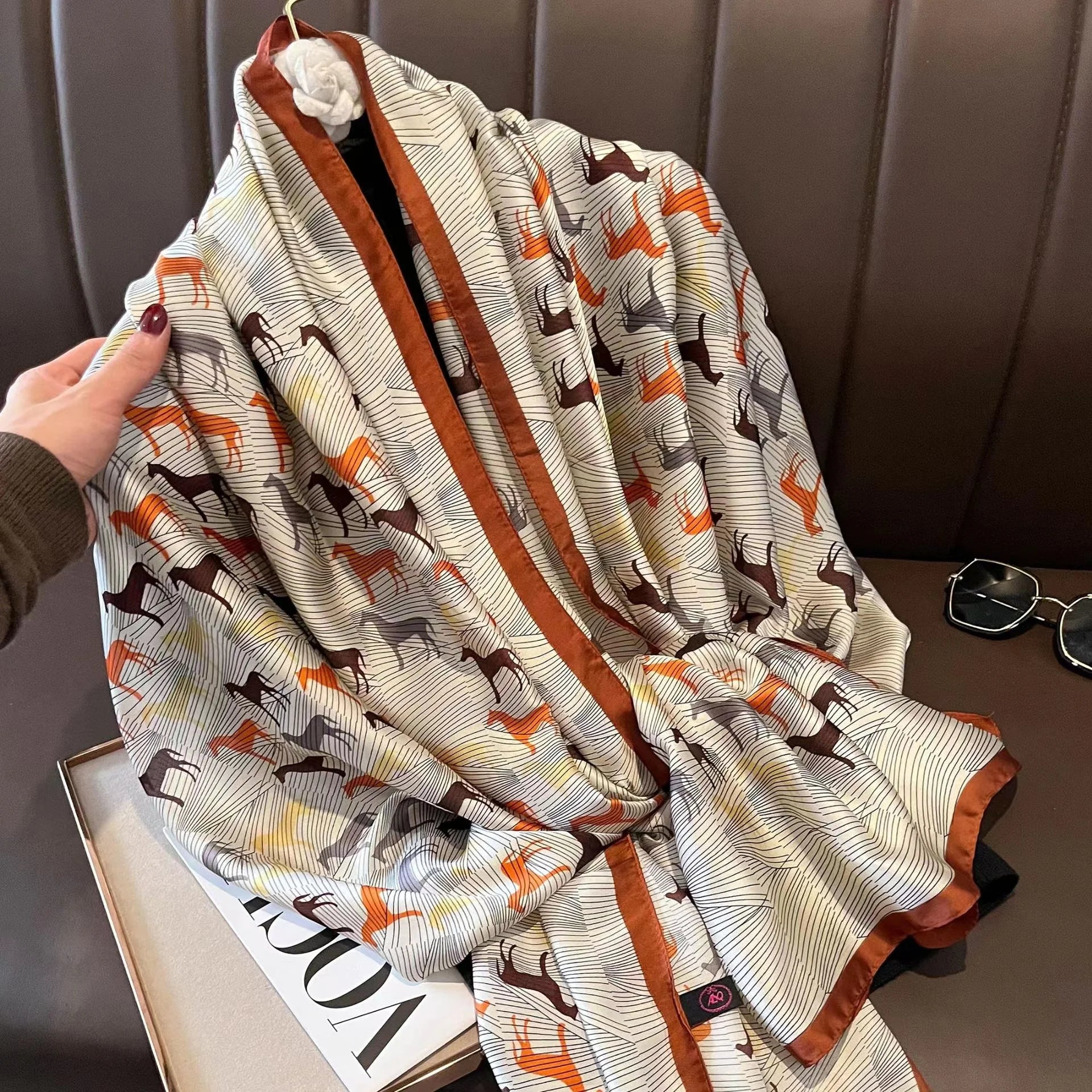 180*90cm Luxury Brand Spring Summer Autumn Women Clothing New Fashion Color matching printed silk scarf lady popular turba 31 180cmx90cm