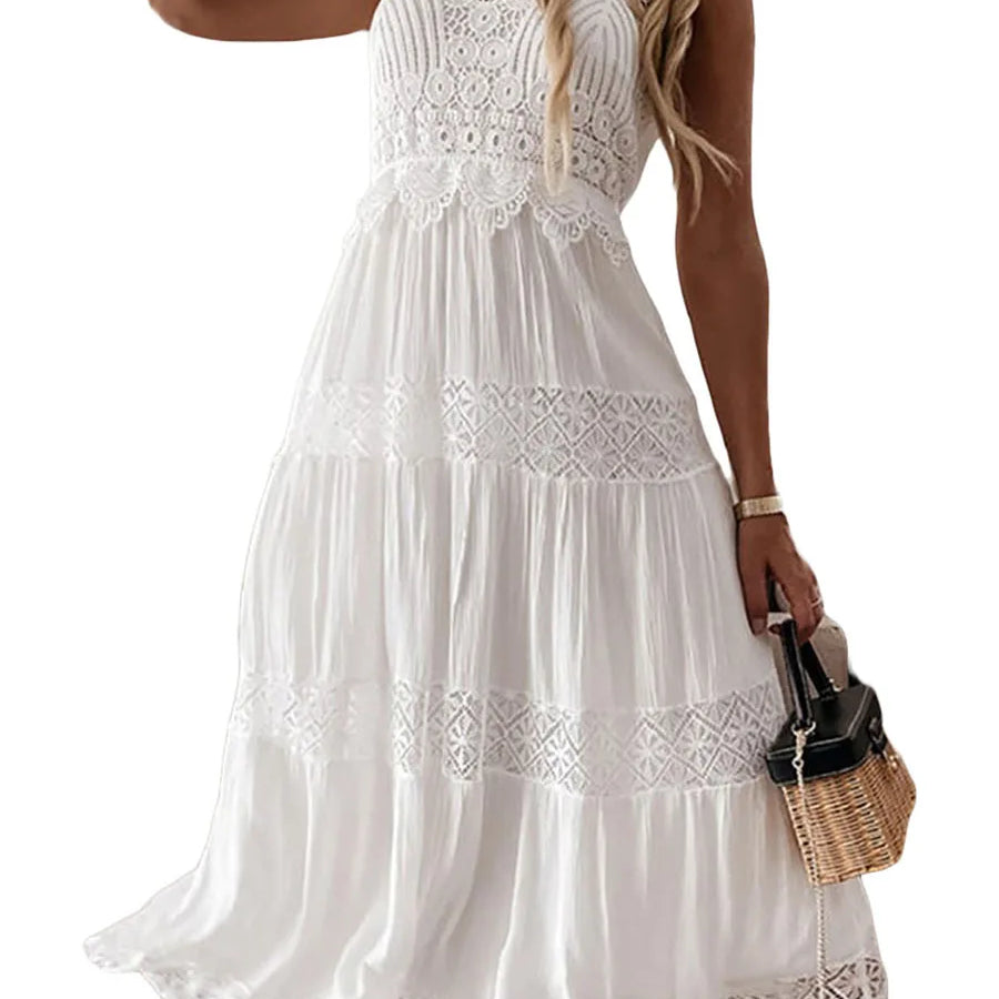 Summer White Dress For Woman 2023 Trendy Casual Beachwear Cover-ups Outfits New Boho Hippie Chic Long Maxi Dresses Elegant Party as shown picture 5