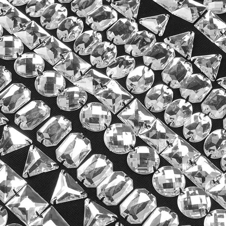 TWOTWINSTYLE Detachable Gloves Dress Square Collar Sleeveless High Waist Slimming Patchwork Diamond Mini Dress Female Fashion