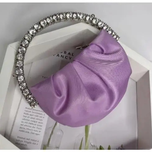 Designer Rhinestones Clutch Purse Bag for Women Handle Bag Leather Shoulder Bag Purse Shiny Crystal Purses and Handbag 23