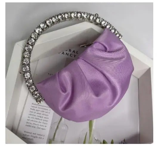 Designer Rhinestones Clutch Purse Bag for Women Handle Bag Leather Shoulder Bag Purse Shiny Crystal Purses and Handbag 23