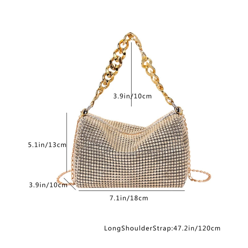 Rhinestone Crossbody Bag Handbag Women Evening Bag Sparkling Handbag for Masquerades Party