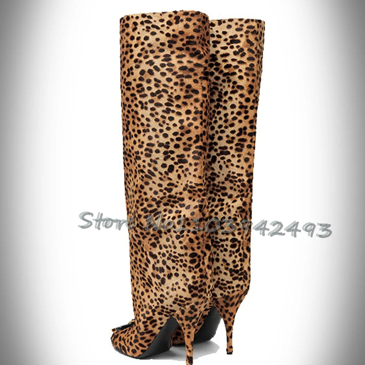 Leopard Print Knee-high Boots For Women Heels Spotted Stiletto High Heel Boots Fashionable Long Botas Autumn Winter Zapatos 2025