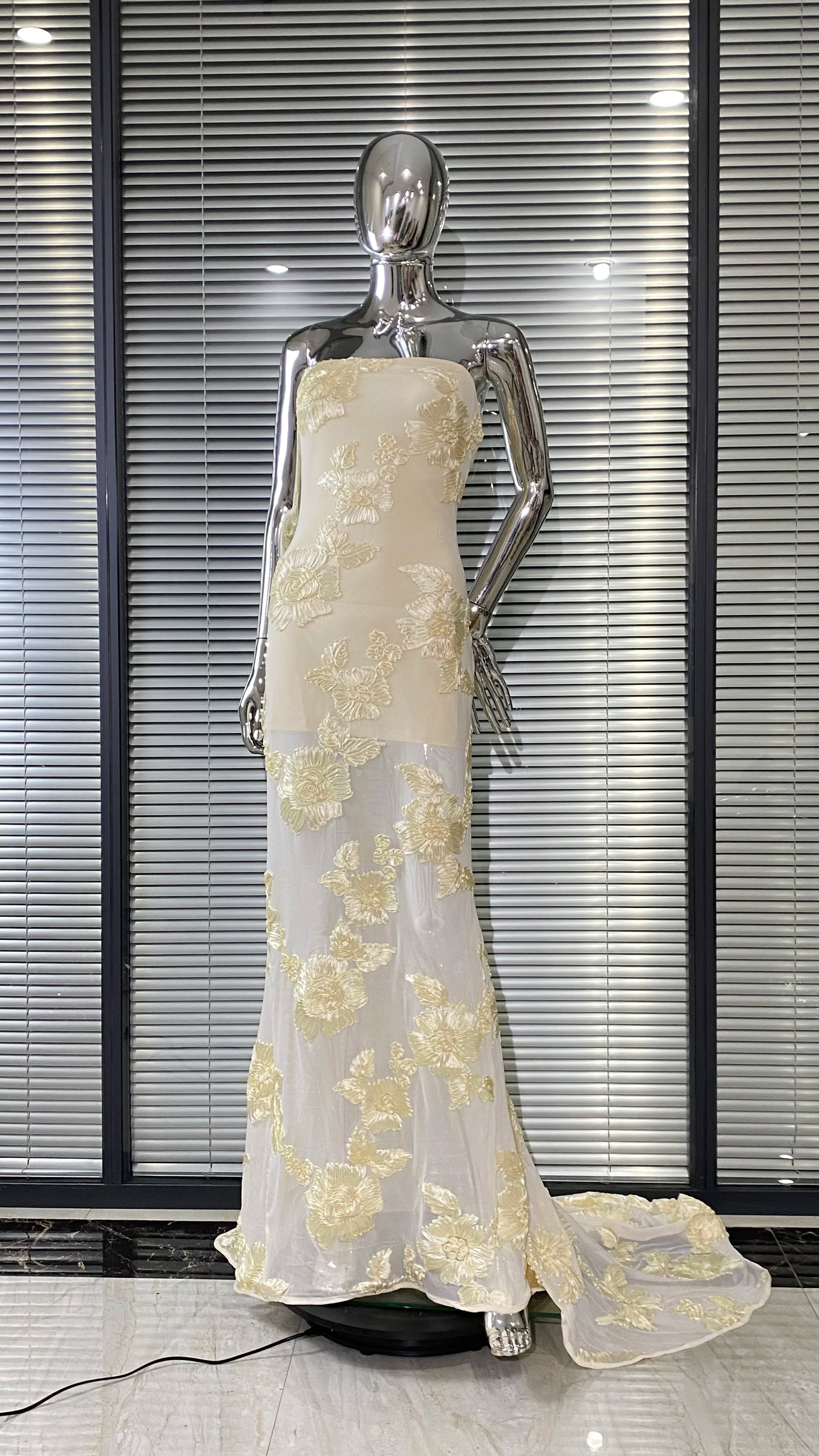 Top Quality Women Sexy Strapless Embroidery Floor-length Maxi Dress Celebrate Evening Party Prom Cocktail Outfit Wholesale