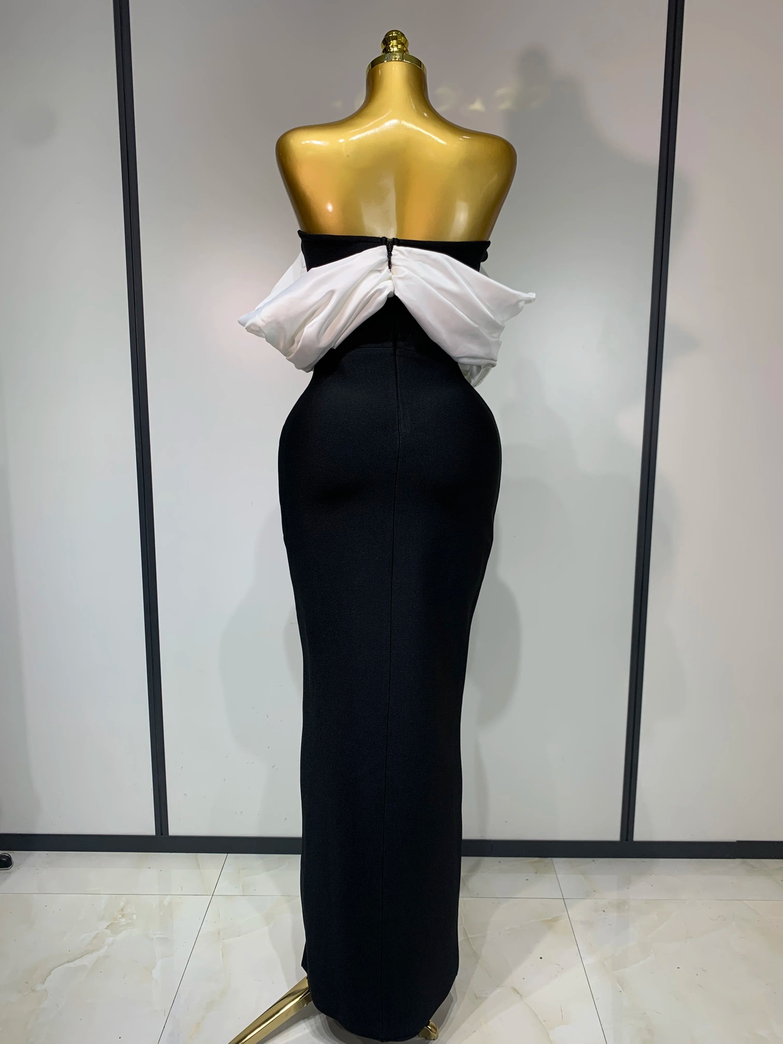 Sexy Off Shoulder Satin Patchwork Ruched Bodycon Bandage Maxi Dresses Women Elegant Celebrity Evening Party Birthday Dresses