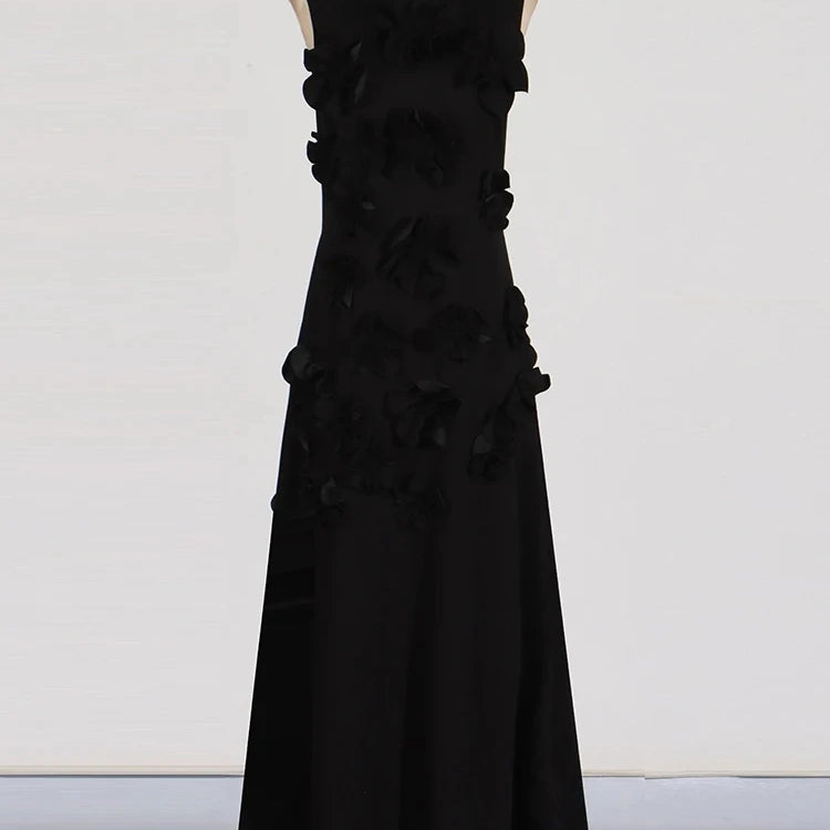 TWOTWINSTYLE Patchwork Lace Up A Line Dress For Women Stand Collar Sleeveless High Waist Spliced Appliques Slim Dresses Female