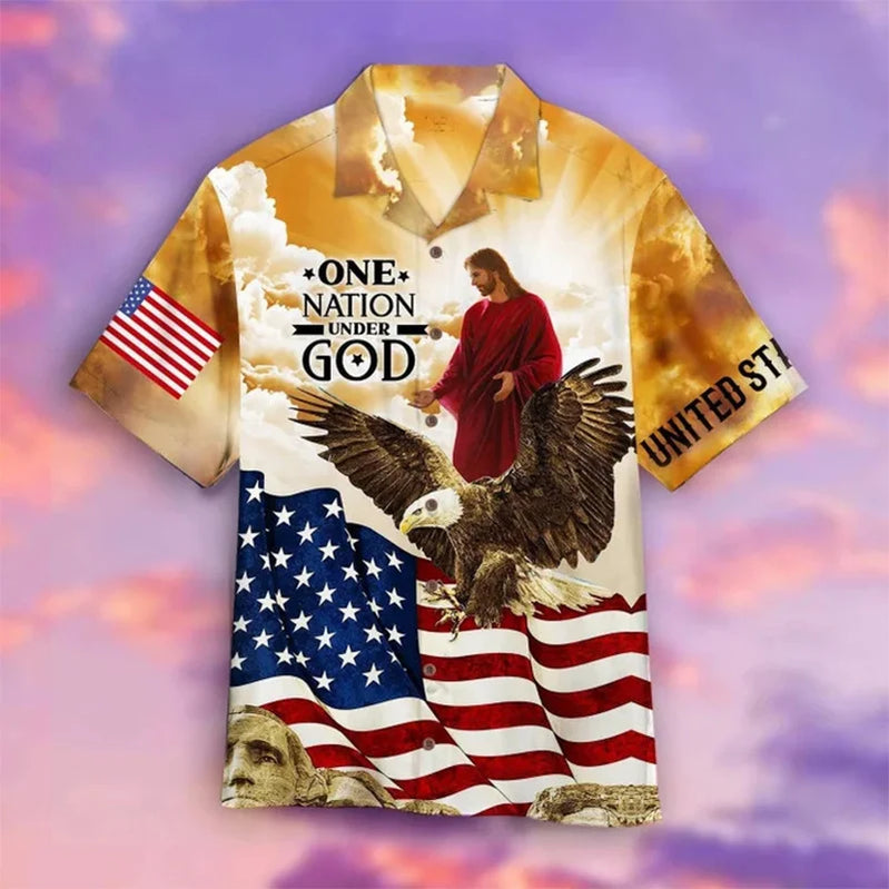 New Summer 3D Print Christian Jesus Shirts Children Fashion Streetwear Shirts Blouses Men Hawaiian Shirts Cool Vintage Clothing CS2024WF3419