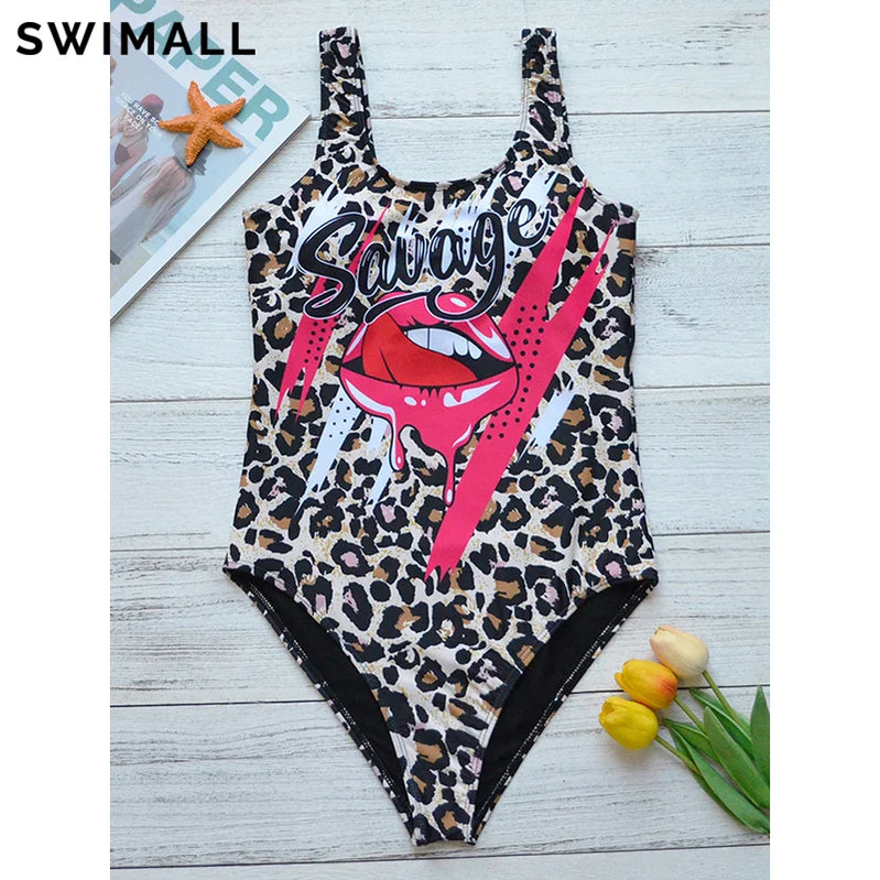 Print One Piece Swimsuit Women Swimwear Push Up Monokini Backless Bathing Suit Swimming Suit Beach Wear Bather Female