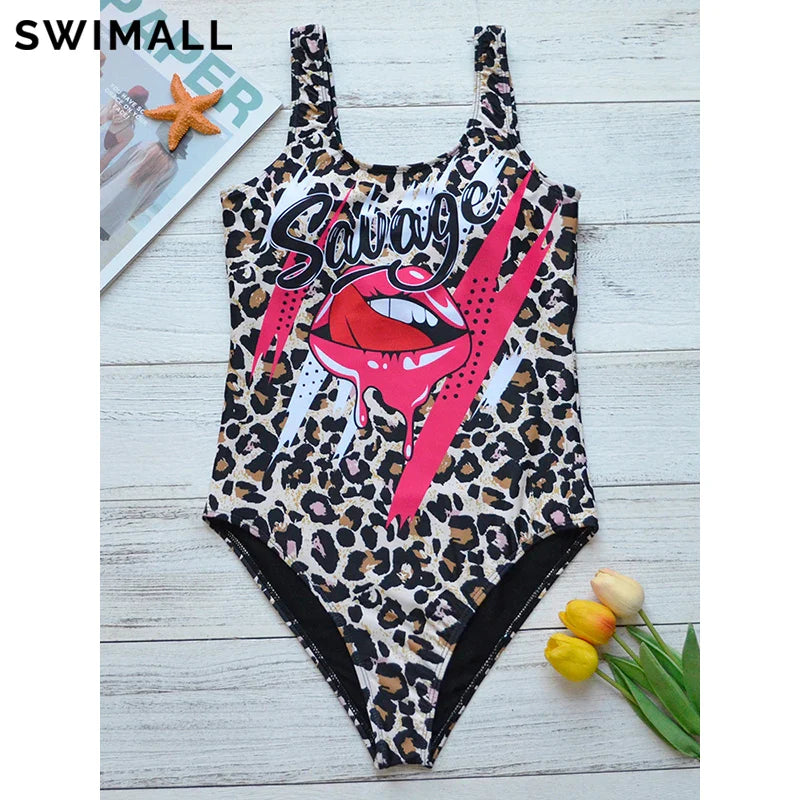 Print One Piece Swimsuit Women Swimwear Push Up Monokini Backless Bathing Suit Swimming Suit Beach Wear Bather Female