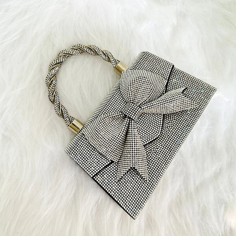 Bow Bag Purse For Womens Luxury Designer Handbag Elegant And Versatile Evening Party Bags Purse For Womens Luxury Rhinestone Bag
