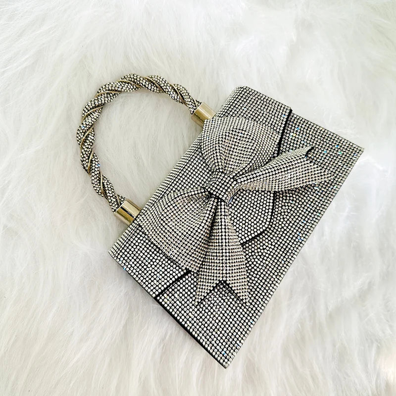 Bow Bag Purse For Womens Luxury Designer Handbag Elegant And Versatile Evening Party Bags Purse For Womens Luxury Rhinestone Bag