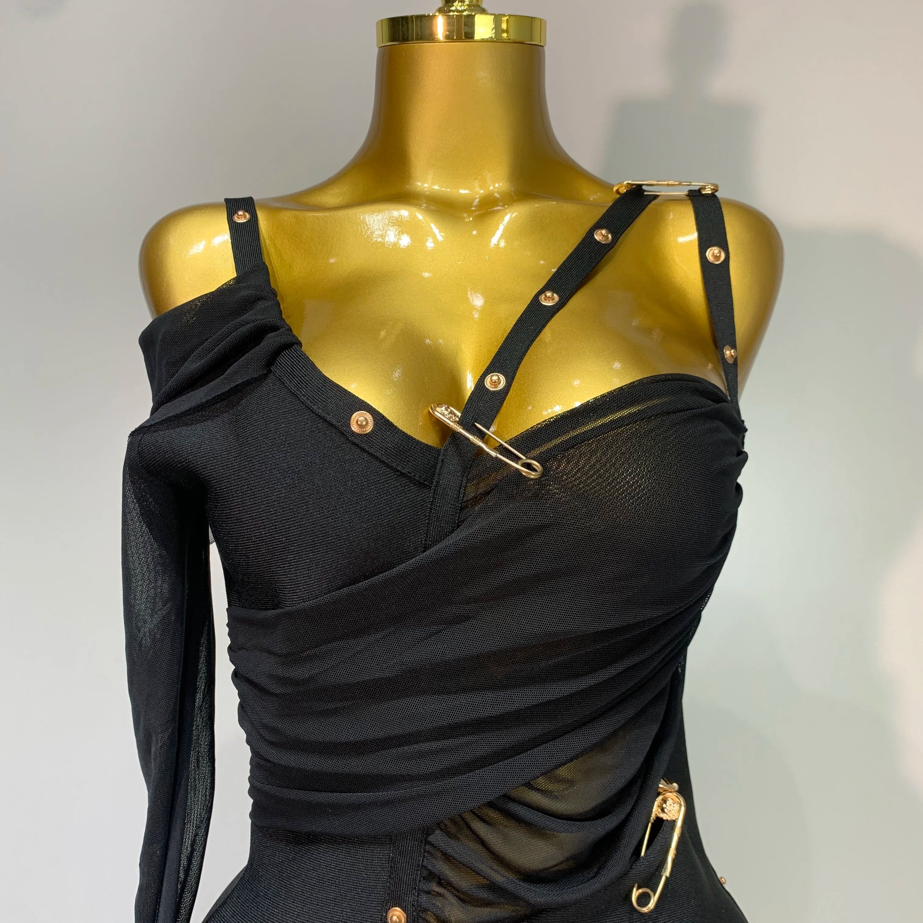 High Quality One Shoulder Long Sleeve Bodycon Bandage Dress Cocktail Evening Party Luxury Birthday Dress Celebrity Prom Gown