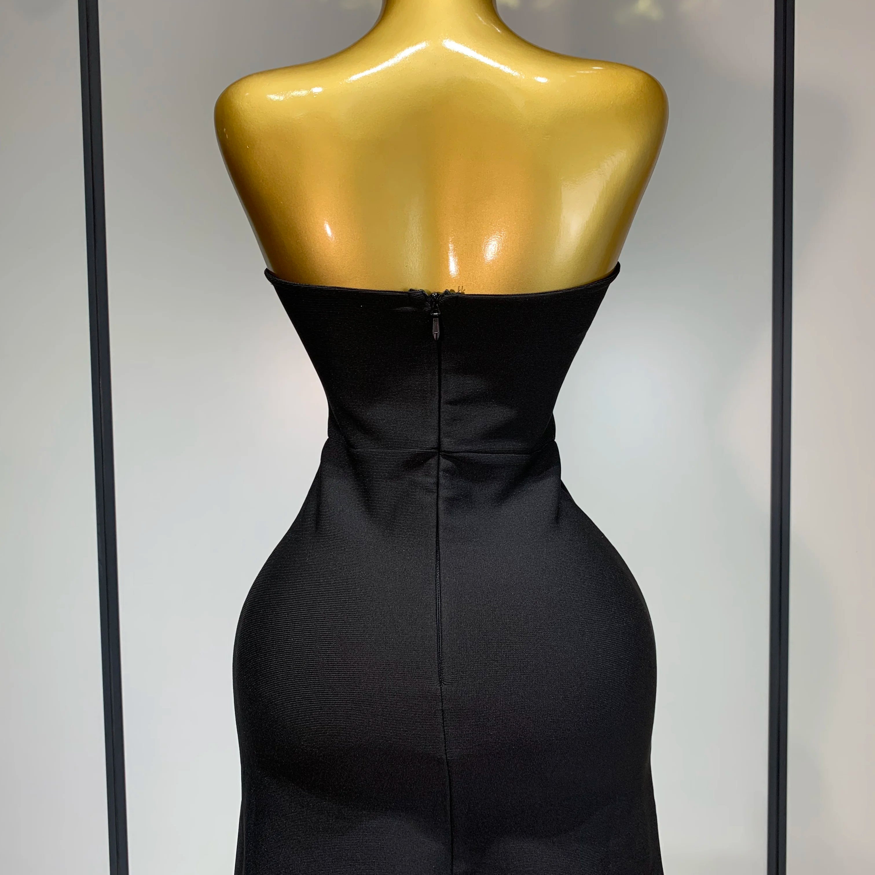 Women Sexy Strapless Colorful Crystal Bodycon Mini Bandage Dress 2025 New Spring Elegant Party Celebrate Birthday Outfit