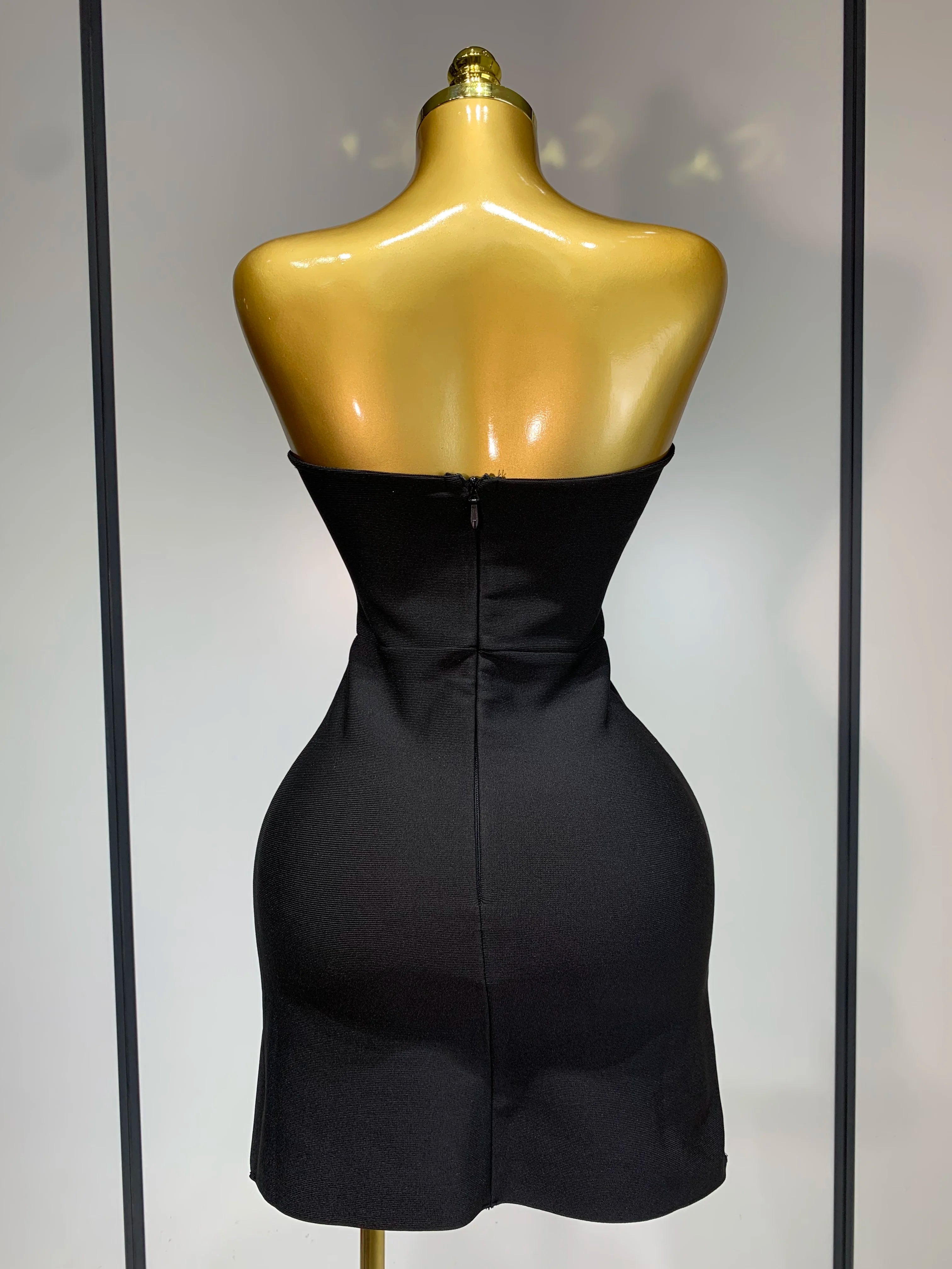 Women Sexy Strapless Colorful Crystal Bodycon Mini Bandage Dress 2025 New Spring Elegant Party Celebrate Birthday Outfit