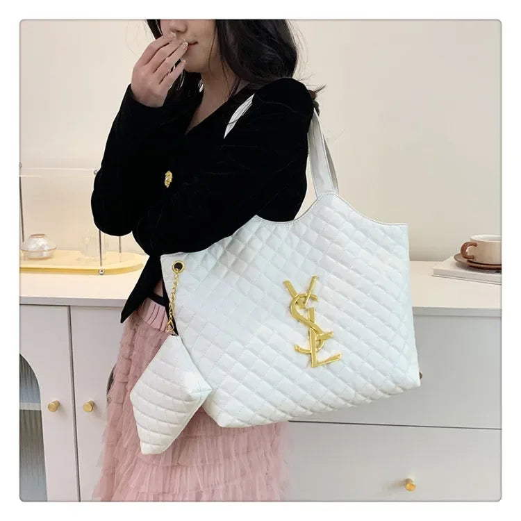 Must-Have 2025! Korean Spring/Summer Padded Shoulder Bag - Quilted Stitch, Popular Insert & Spacious Euro-American Style