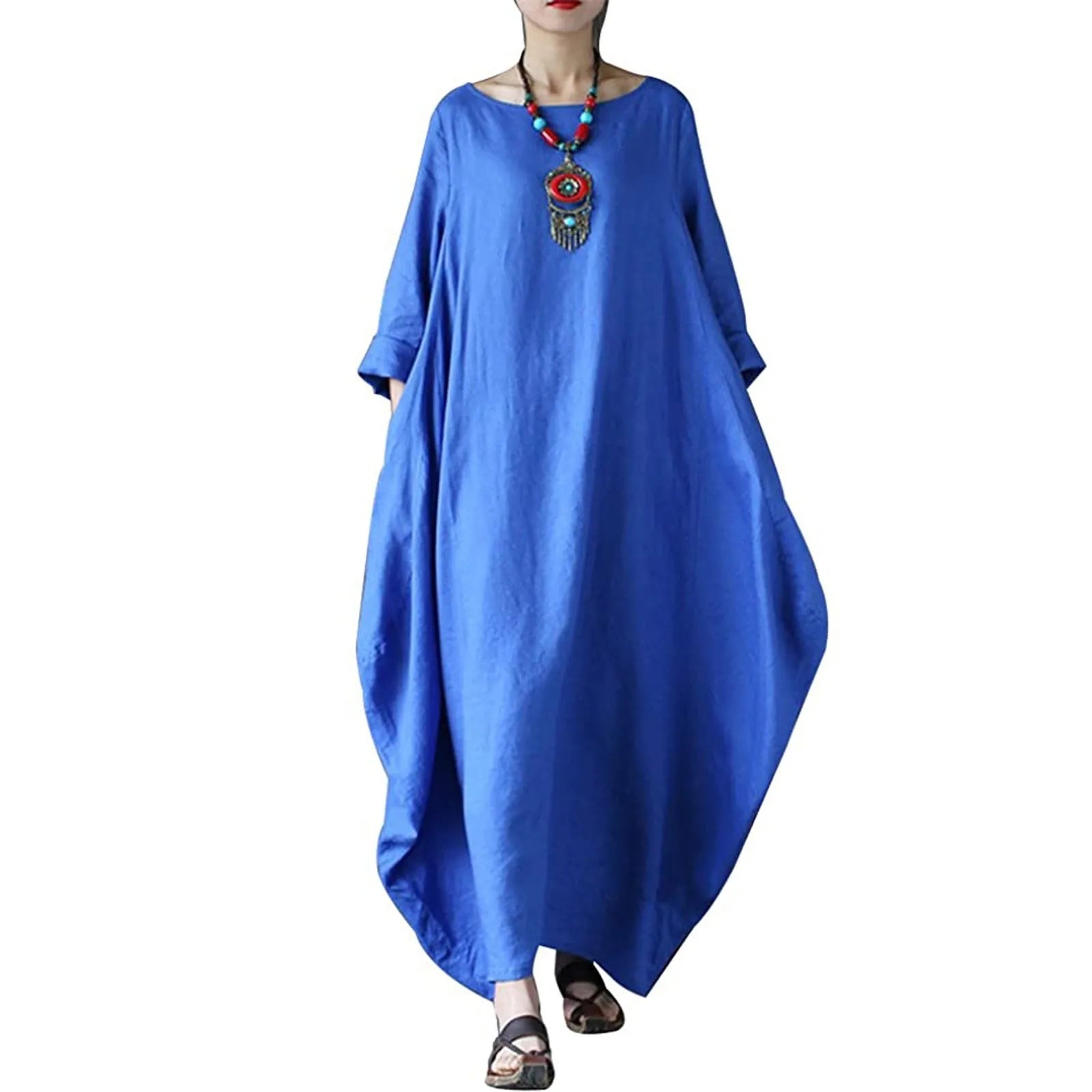 Women Plus Size Boho Dress Ladies Summer Beach Long Dresses Maxi Oversized Ladies Dress