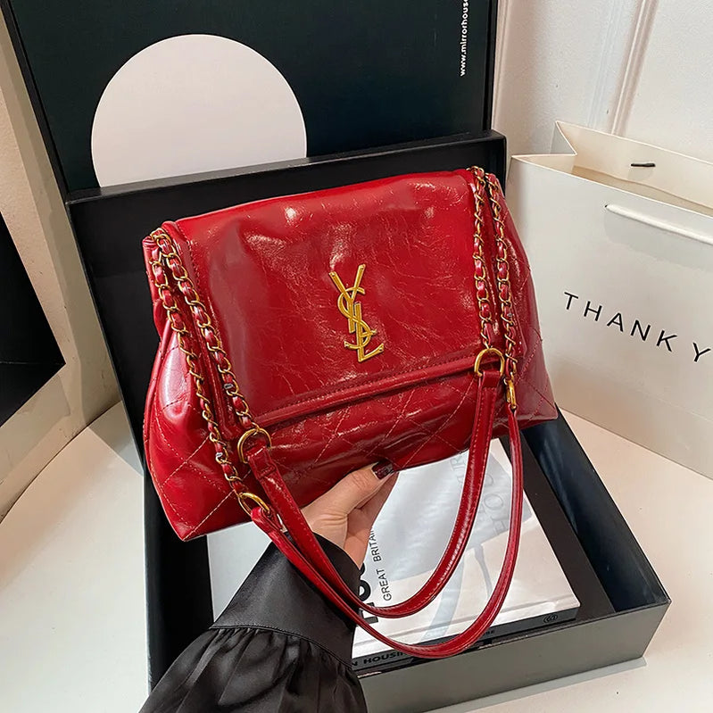 2025 New Chanel-Style Chain Bag for Women - Spacious Crossbody Purse with Shoulder Strap, Elegant Minimalist Design