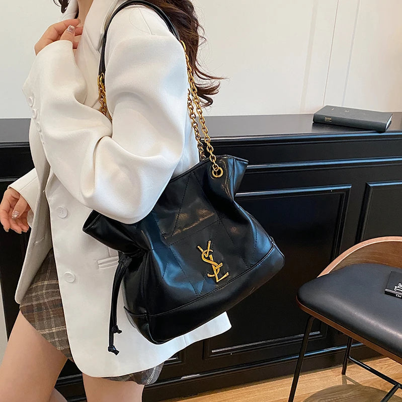 Premium Designer Inspired Shoulder Bag Women, Elegant Leather Crossbody Messenger Purse Tote Handbag Classic Style