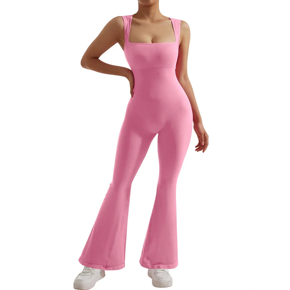 One-piece Outfit Jumpsuit Women Bodycon Jumpsuit Long Sleeve Square Neck Rompers Overalls Casual Streetwear Playsuits Bodysuit SJWC002LP