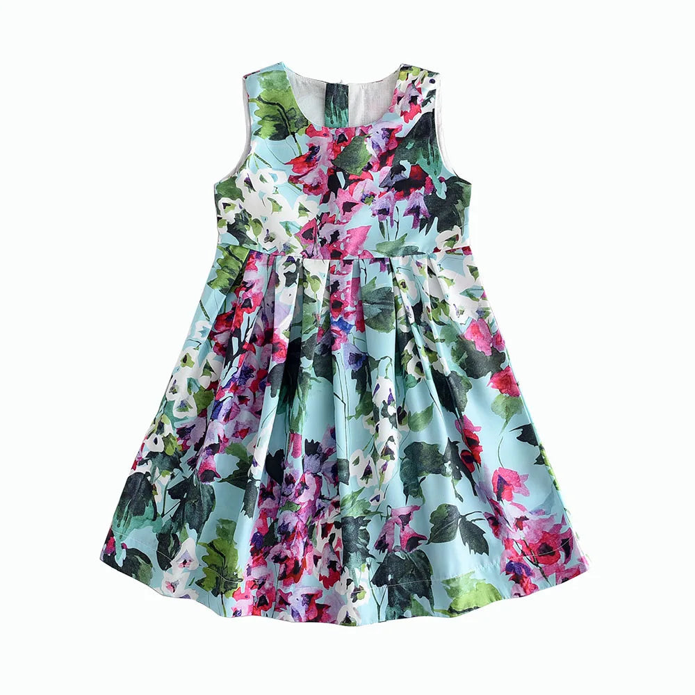 Long Sleeve Dress Girl Dress 2024 Autumn Winter Floral Print Toddler Girl Dresses Kids Clothes Children Dress with Bag 85