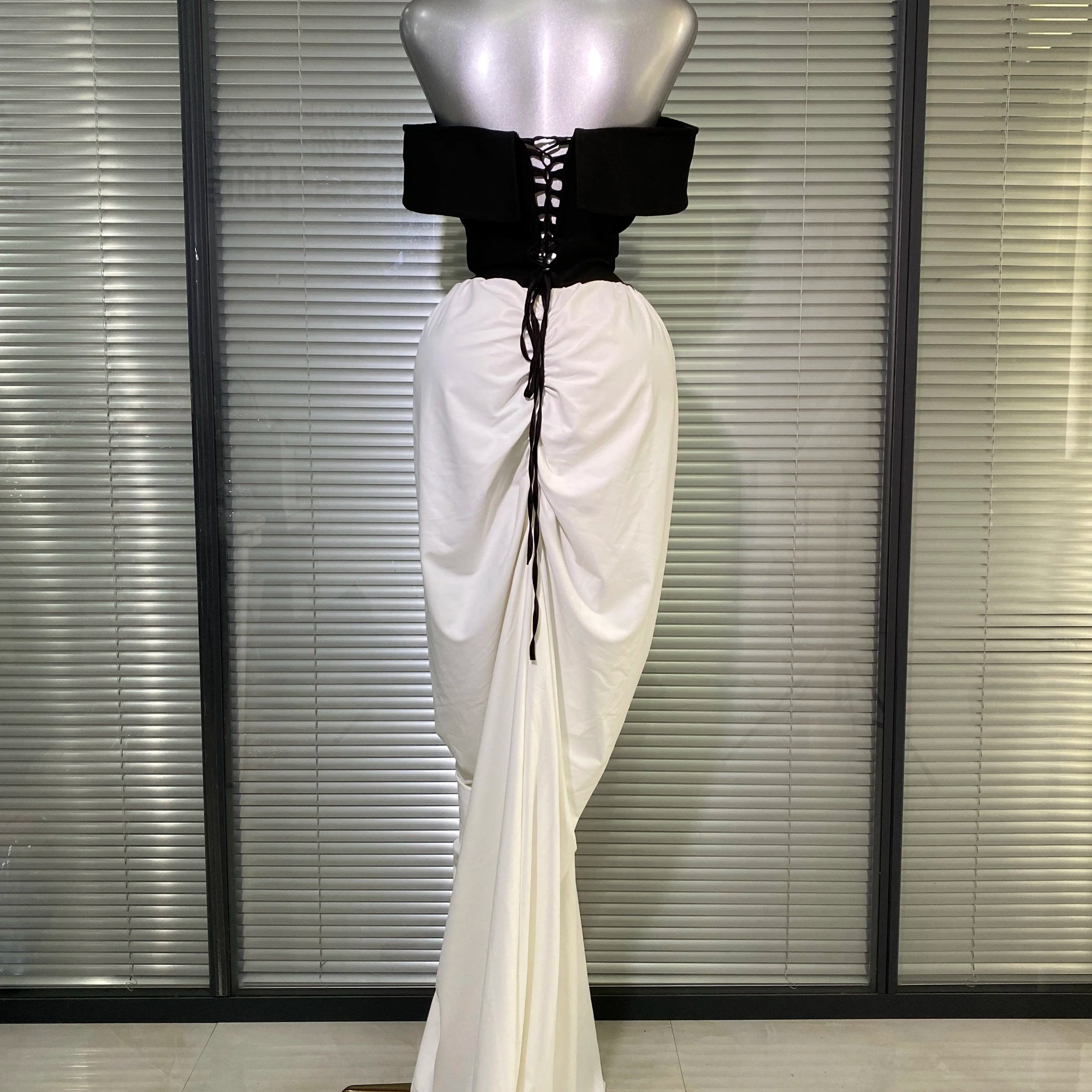 Brand New 2025 Women Sexy Off Shoulder Bandage Bodycon Maxi Dress Flower Evening Party Dress Vestido