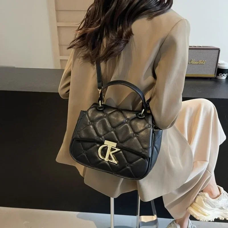 2025 Diamond-Shaped Chain Crossbody Bag - Women's Niche Letter Design Commuting Shoulder Handbag