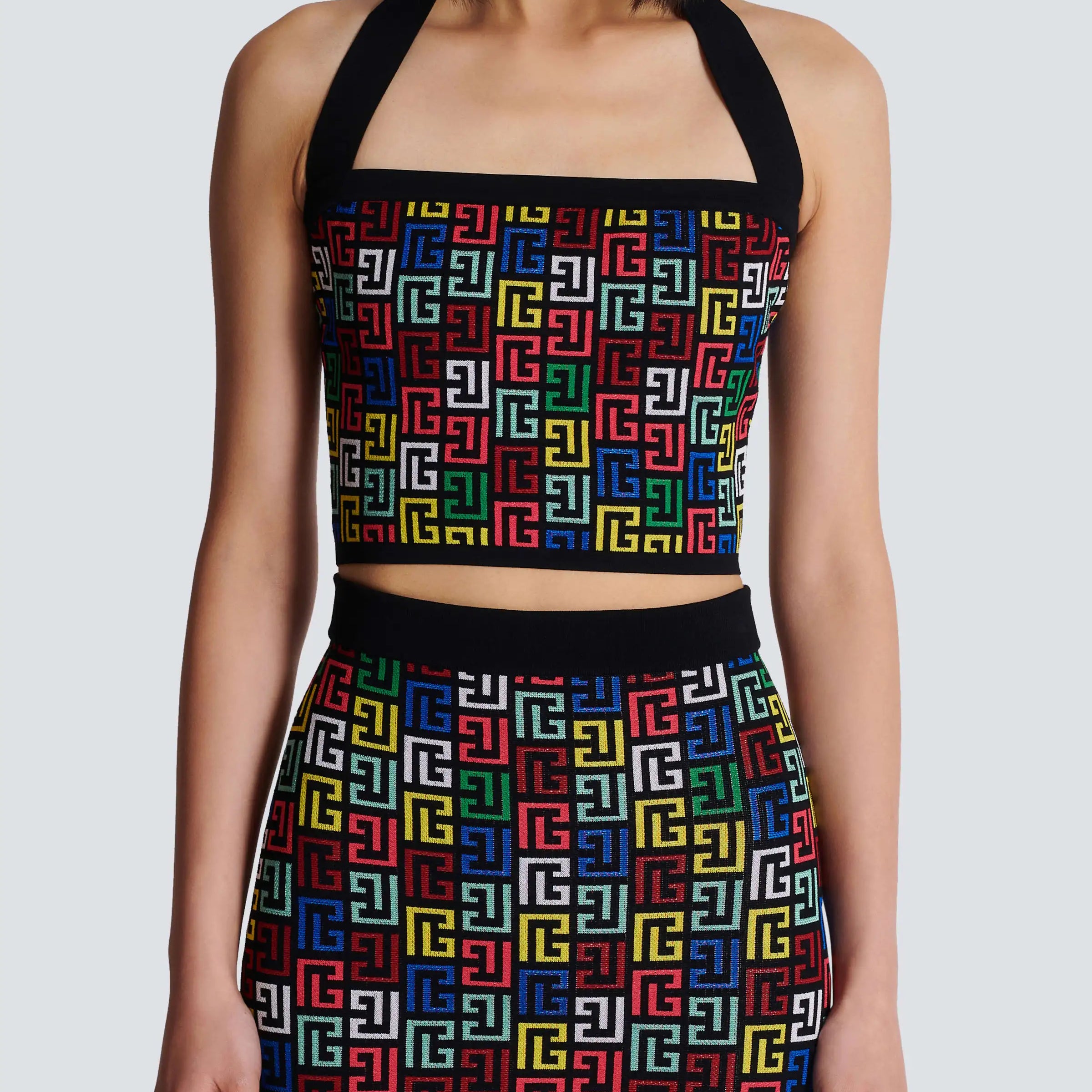 New Arrival Women Sexy Halter Backless 2 Pieces Bodycon Mini Dress Jacquared Off the Shoulder Celebrate Nightclub Party Outfit
