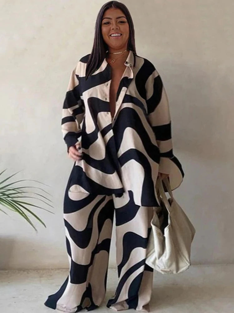 2 Piece Sets Outfits Loose T-shirt Long Pants Casual Elegant Woman Sets Female Fashion Suits Plus Size Dropshipping Wholesale