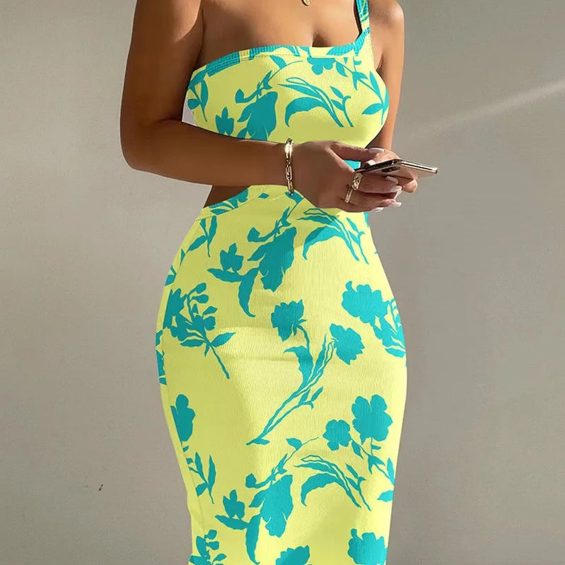 CM.YAYA Summer Women Sleeveless Strap O-neck Sexy 2024 Summer Long Evening Dress Knit Ribbon Night Club Party Maxi Dresses as picture 34