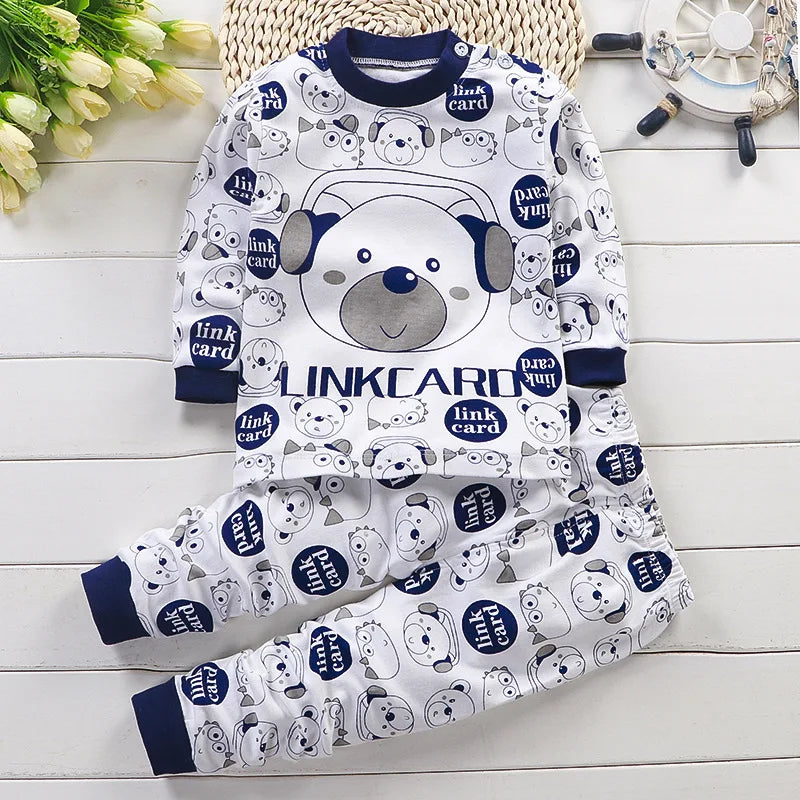 Kids Clothes Children Sets Children's Clothing Boys Girls Cotton Autumn winter Clothing Pants Sleepwear Underwear Christmas Gift Style6 thick