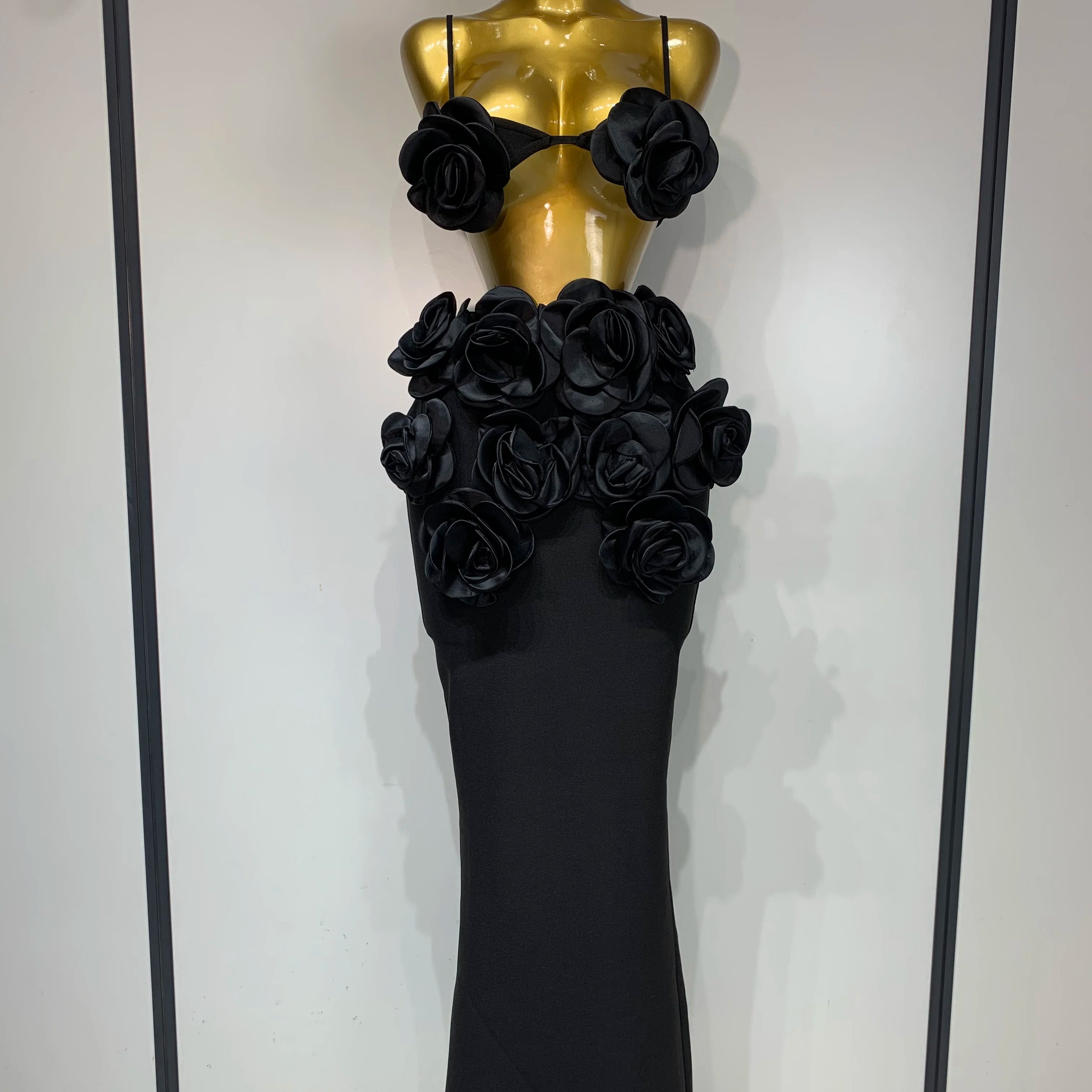 Women Sexy Camisole Floral Bandage Long Skirts Two Piece Set 2025 Celebrity Elegant Party Cocktail Prom Gown Nightclub Outfit