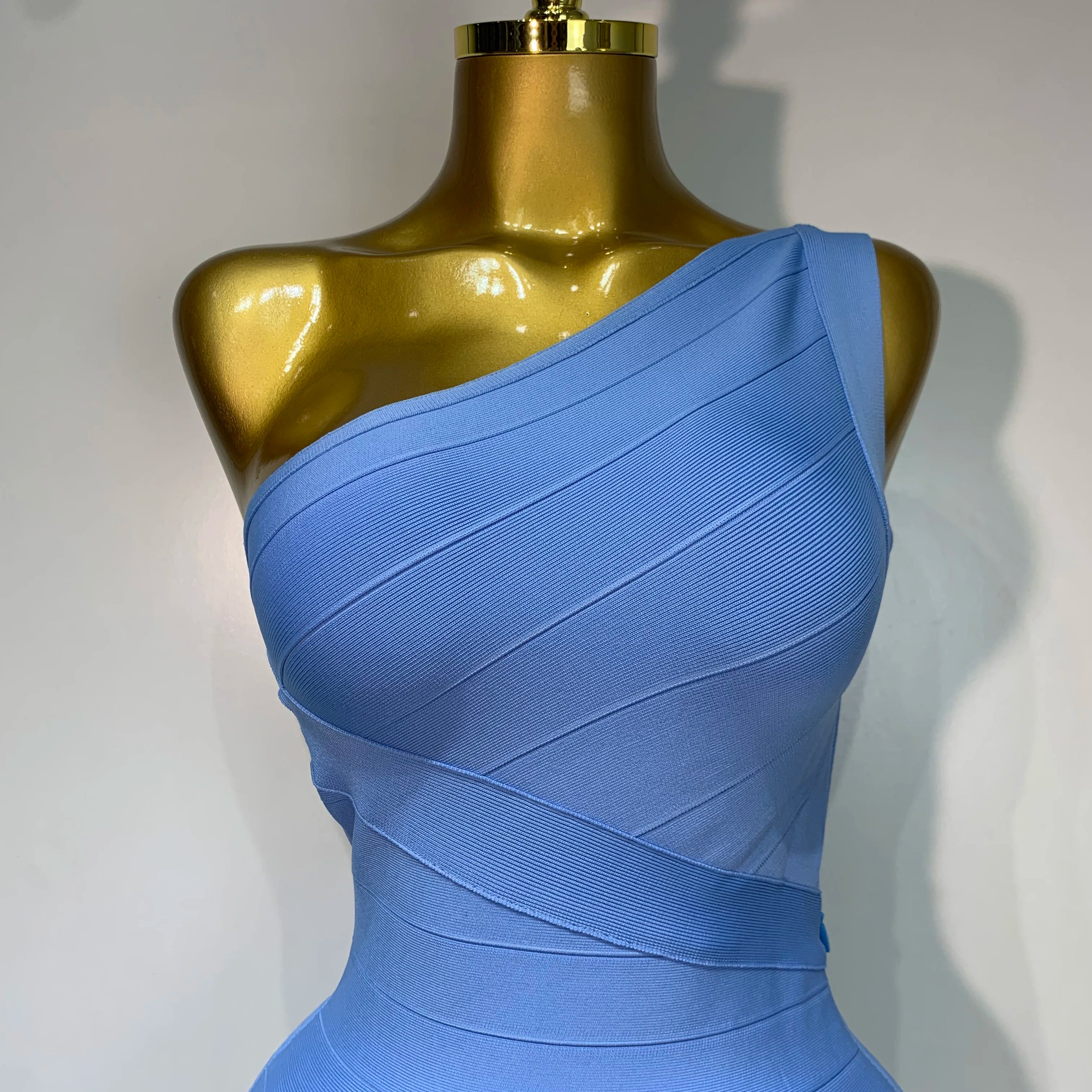 Women Bodycon Bandage Dress One Shoulder Sleeveless Sexy Backless Dress Cocktail Evening Party Vestidos Luxury Birthday Dresses