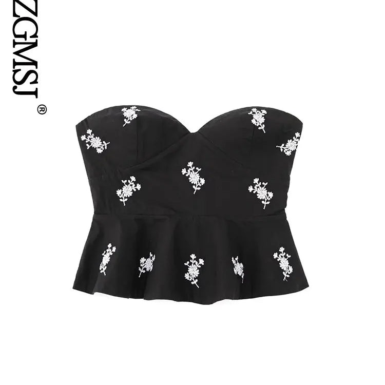 Nlzgmsj Camis Women Sexy Tank Tops Flower Embroidery Slim Sleeveless Camisole Women Fashion Summer Camis 202307 As Picture