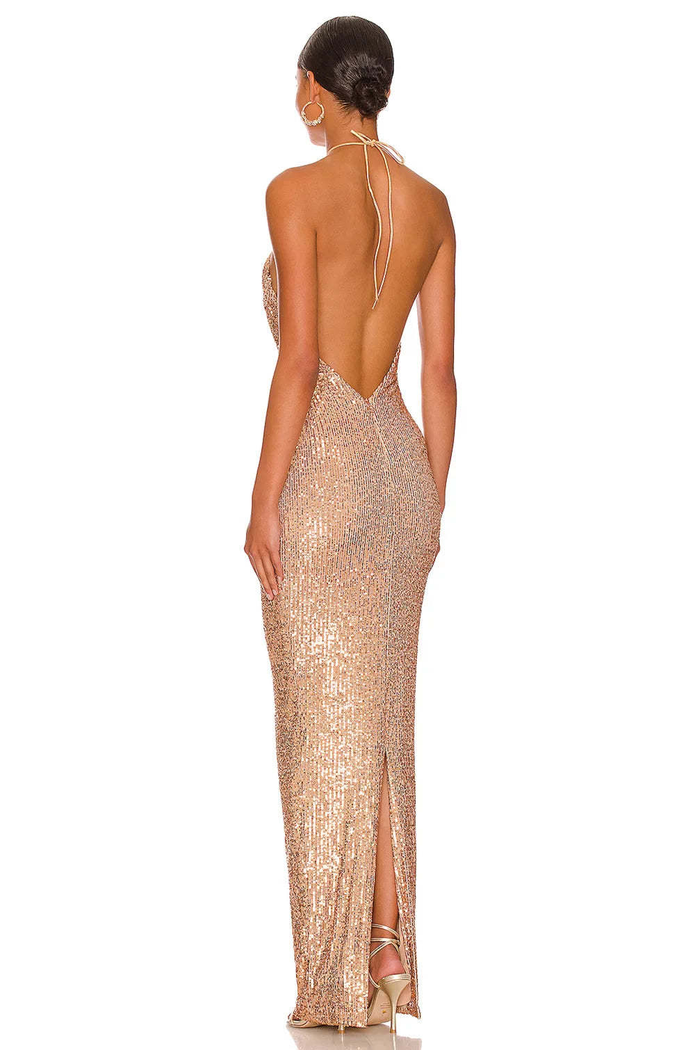 Shinning Sequins Women Sexy Halter Off the SHoulder Bodycon Slim Long Dress Fashion Celebrate Evening Party Cocktail Dress