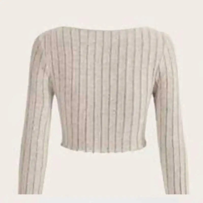 Short Top Summer And Autumn New Classic American Irregular Pit Strip Long Sleeve Waist Slim Mini Ladies Sexy Slit Shirt