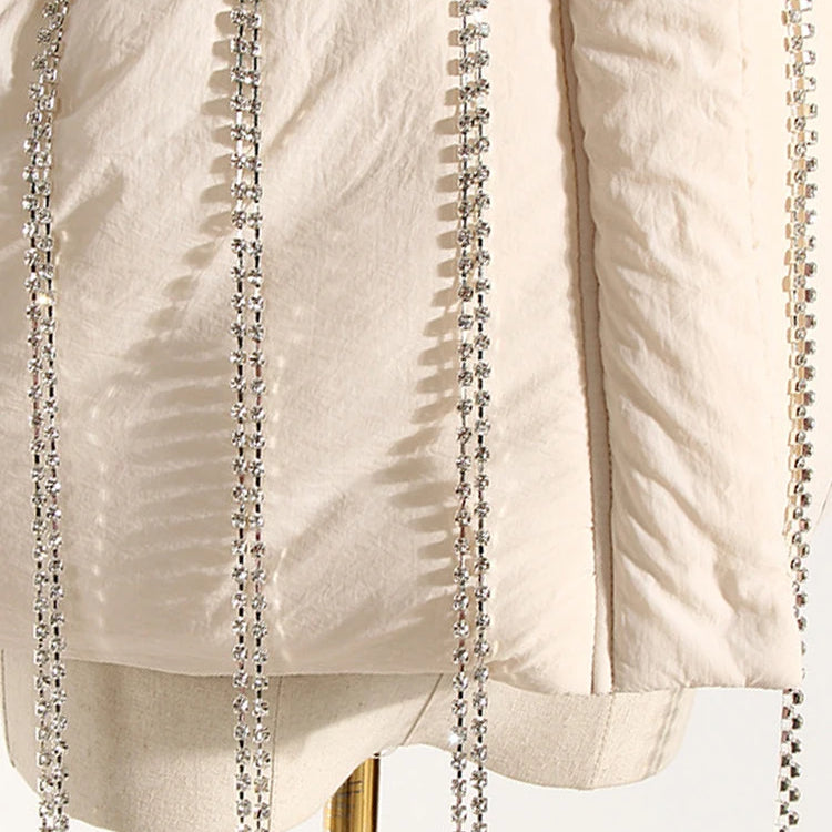 Fashion Women's Waistcoat Loose Stand Collar Single Breasted Sleeveless Plaid Diamonds Tassel Vest Winter