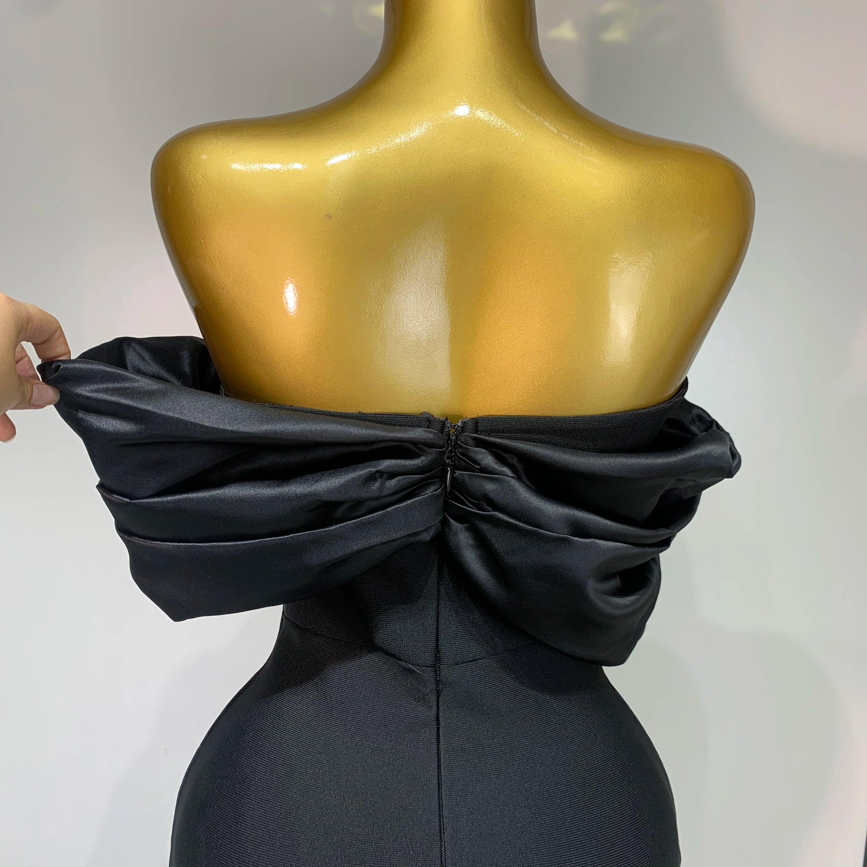 Women Sexy Off Shoulder Satin Patchwork Ruched Bodycon Bandage Dress Elegant wedding Guest Dress Evening Party Birthday Dress