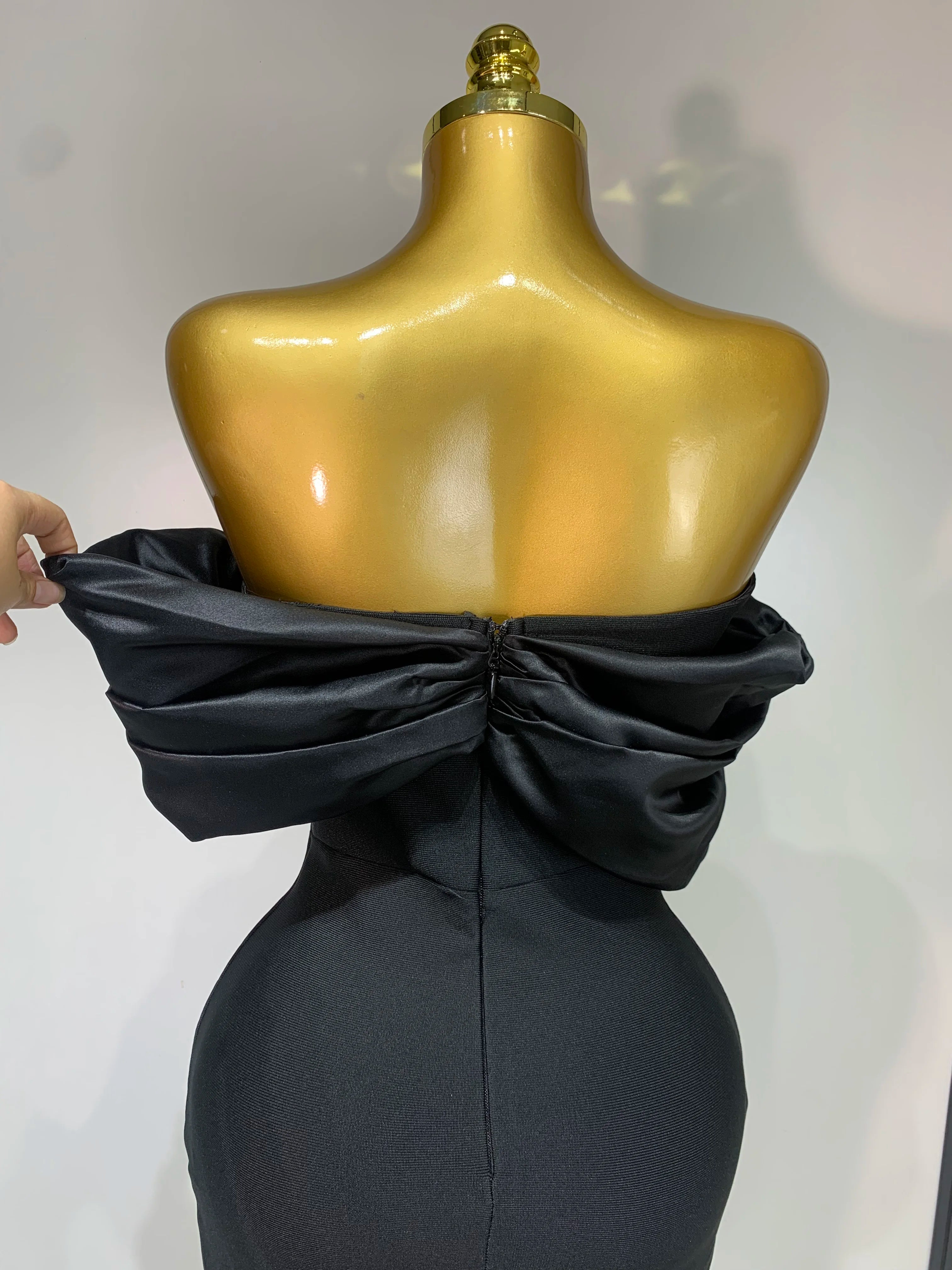 Women Sexy Off Shoulder Satin Patchwork Ruched Bodycon Bandage Dress Elegant wedding Guest Dress Evening Party Birthday Dress