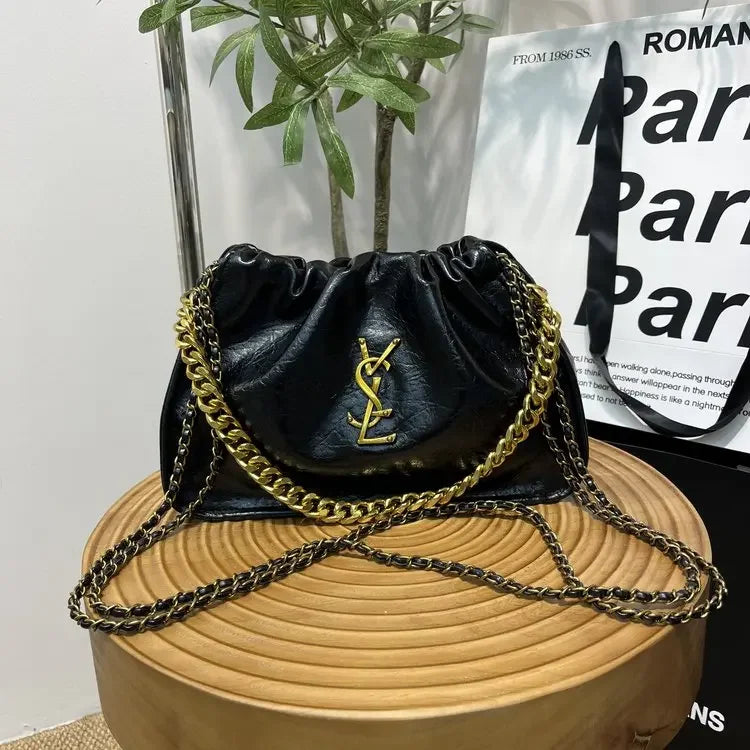 Fashionable And Trendy Women's Crossbody Bag, Classic PU Leather, Women's Shoulder Bag, Simple Chain Strap, Square Wallet