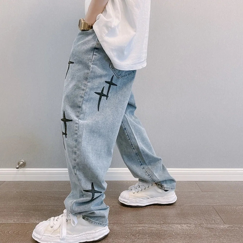 Jeans Men Wide Leg Cargo Pants men jeans Streetwear Baggy Men Loose Straight Male Clothing Y2K jeans Hip Hop Style Male Trousers