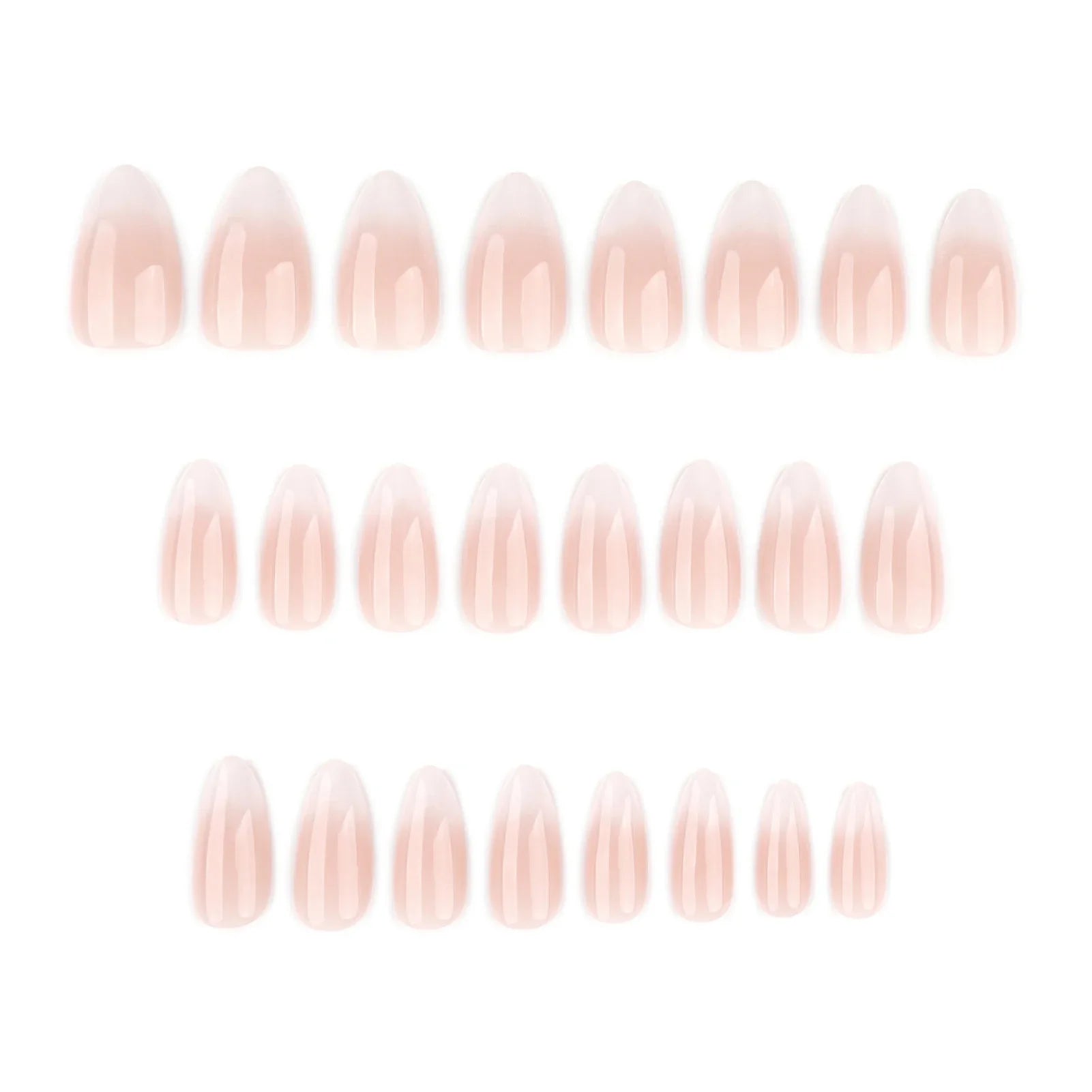 Gradient White/Pink Almond Fake Nails 24Pcs Minimalist Charm Manicure Sweet Girls Wearable False Nails Patches faux ongles