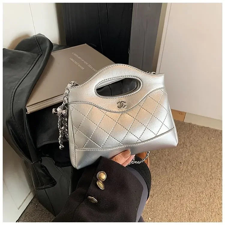 Women's 2025 Vintage Tweed Chain Bag - All-Match Quilted, Retro-Chic Shoulder/Crossbody