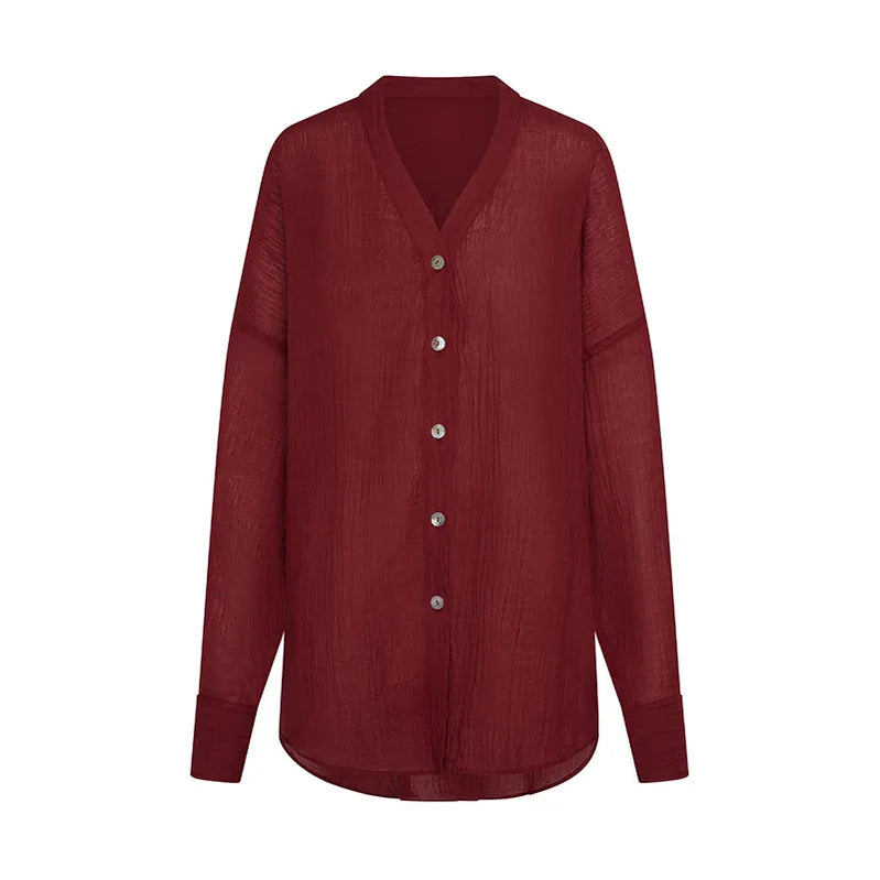 Beach Cotton Line Long Skirt Set For Women Brown Lace Up Cardigan High Slit Knot Skirts Summer 2 Pieces Vacation Beach Outfits