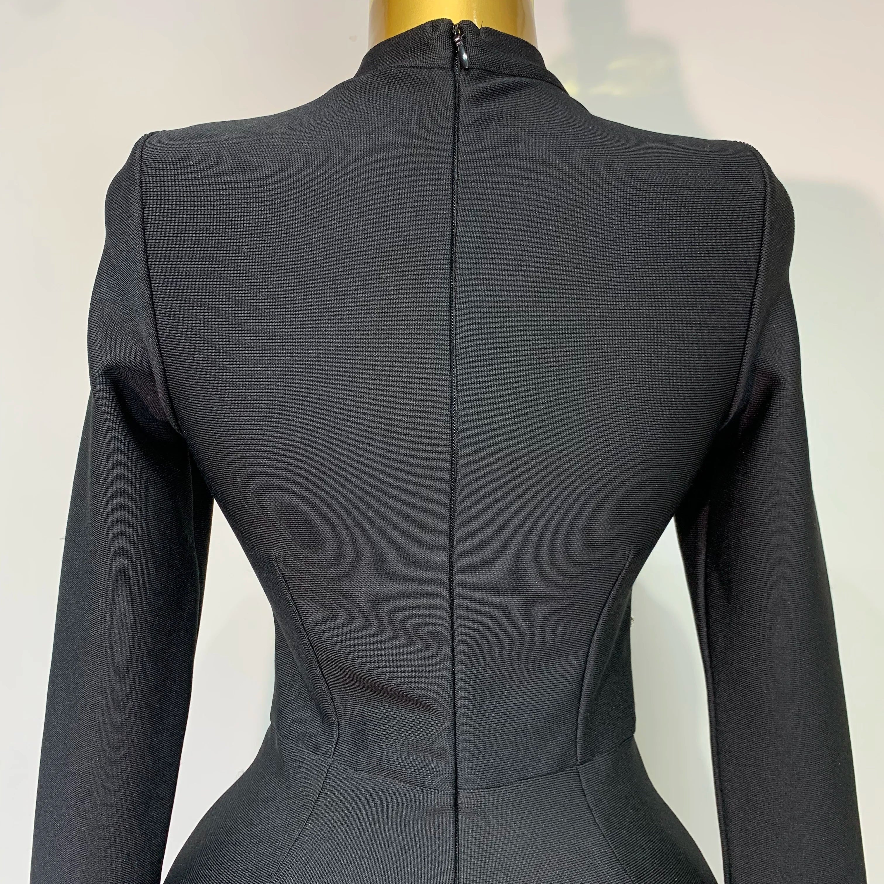 est Fashion Designer Party Dress Women's Formal Long Sleeve Diamonds Bodycon Bandage Dress Elegant Luxury Birthday Gown