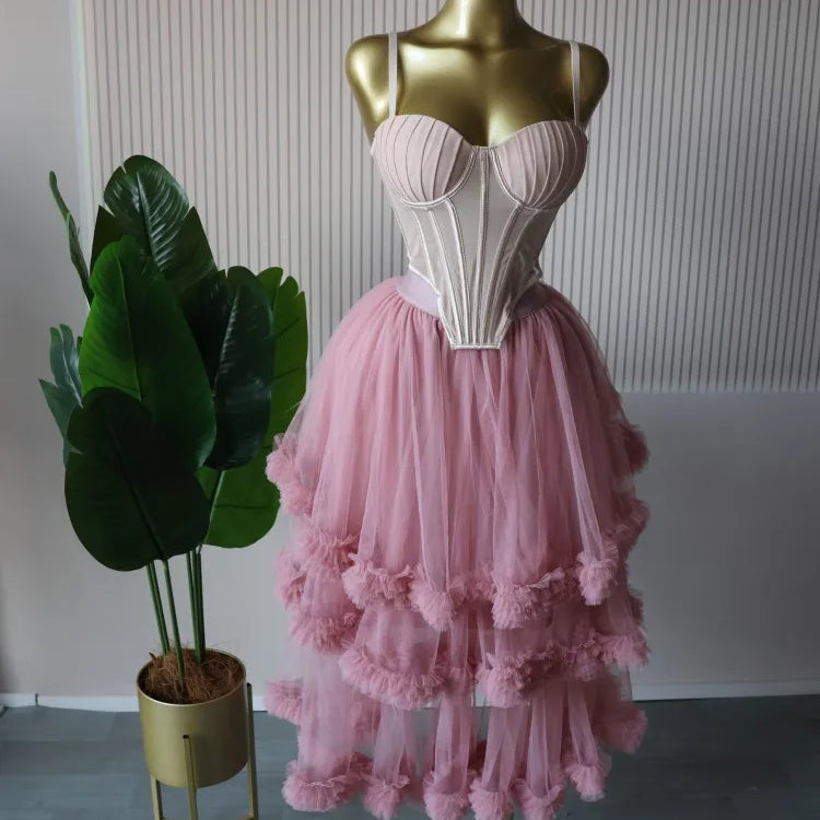 CM.YAYA Women's Dress Set Sleeveless Strap Tops and Pleated Tiered Skirts Suit Elegant Vacation Birthday Two 2 Piece Set Outfits