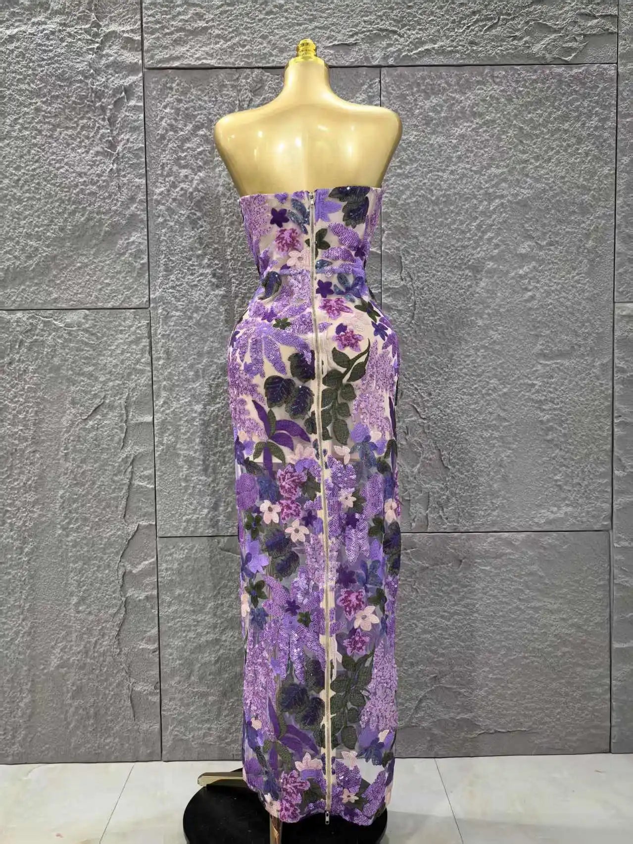 High Quality Women Sexy Strapless Embroidery Bodycon Long Dress Celebrate Evening Party Vacation Girls' Birthday Outfit