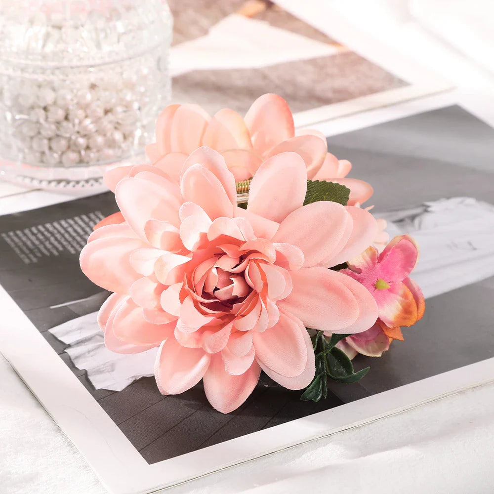 Haimeikang Large Size Flower Hair Clip Claws Hair Crab For Thick Hair Barrettes Hairpins Women Summer Fashion Hair Accessories 0409C-11cm